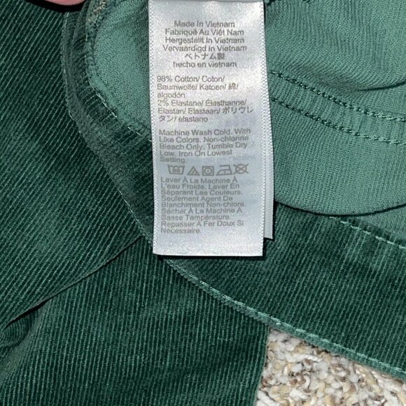 J Crew Factory - Emerald Green Corduroy Straight Pants - Size 28 (6) Tall - Picture 4 of 4